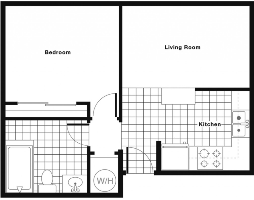 DOWNSTAIRS: 475 square feet